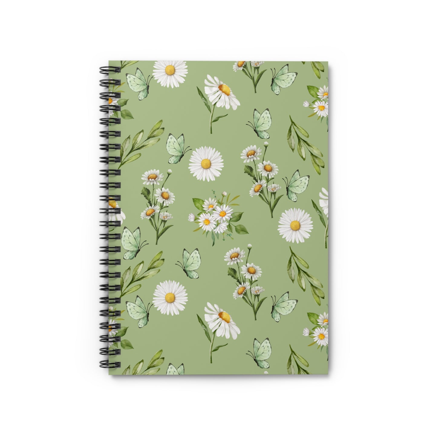 Notebook with floral design on a green background (Pattern Aae 001)