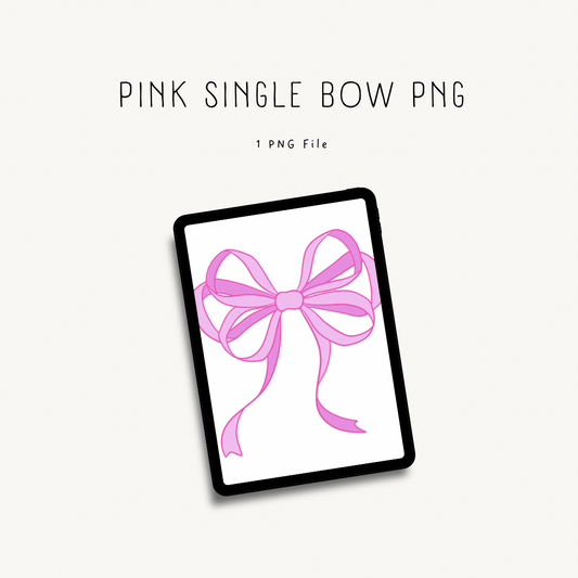 Pink single bow PNG — high-quality clipart for print-on-demand, digital crafting, and DIY design projects