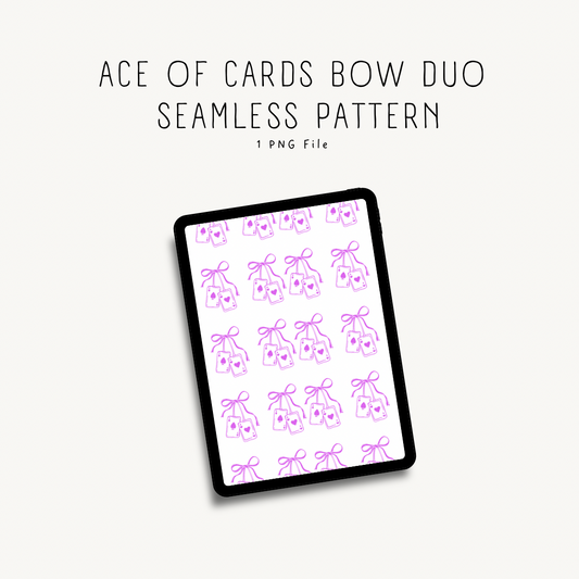 Ace of Cards Bow Duo PNG — high-resolution floral clipart for print-on-demand, stationery, and digital crafting projects